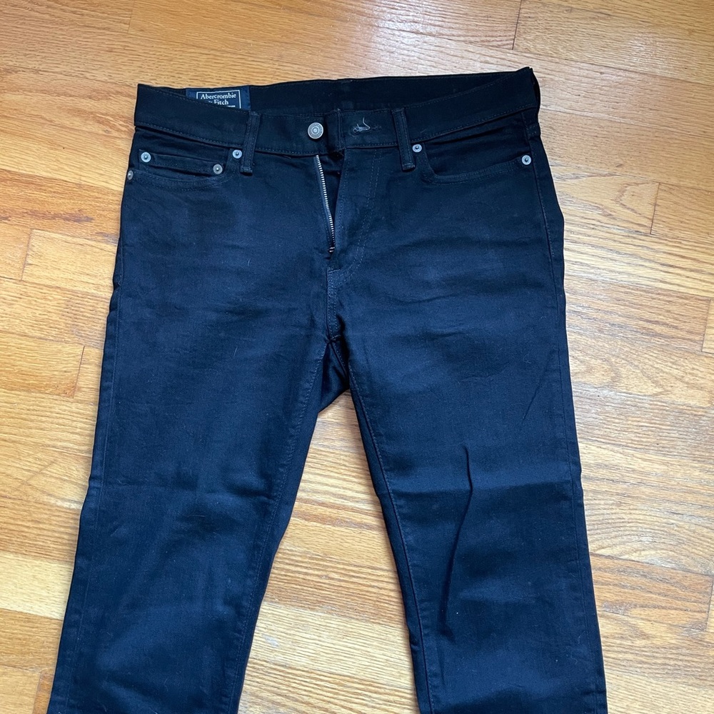 MENS ABERCROMBIE AND FITCH BLACK JEANS SLIM 30x30!